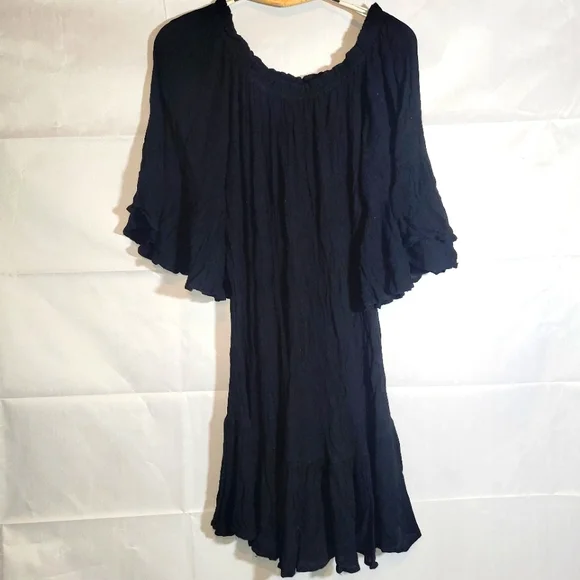 fashion fuse dress FANM MON FUSE LINEN DRESS XXL / Black